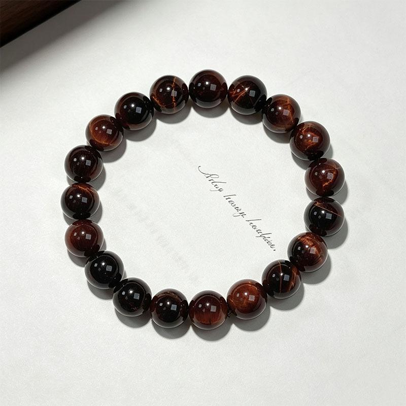 Unisex Natural Crystal Beaded Bracelets - Multi-Color Tiger Eye Jewelry with Protection Charm, Money Attraction & Good Luck, Ideal Gift for Daily Wear & Travel, Beading