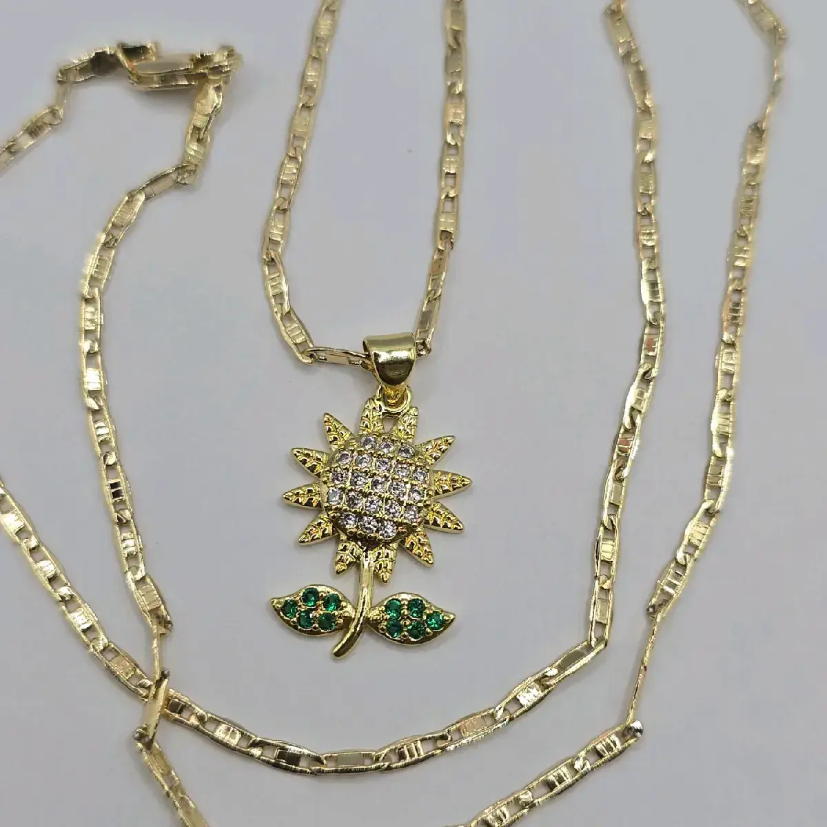 sunflower beautiful style multi-stones new necklace gold-plated 22"inchesGift sunflower beautiful style multi-stones new necklace gold-plated 22"inchesGift