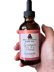 Handcrafted Body Oil Georgia Peach Scent Hydrating Moisturizing Scented Hydrating Scented Moisture Aroma Skincare Sensitive Comfort Moisturizer Cosmetic