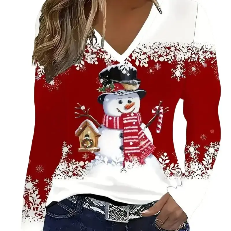 Snowflake Fleece Lining Medium Stretch Machine Washable Cozy Winter Warmth Casual to Formal Holiday Party Outfits Festive Winter Top Soft Stretchy Fabric