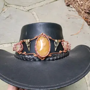 Crystal Hat Band with Honey Quartz, Citrine and Rose Quartz (Adjustable band, Hats available upon request)