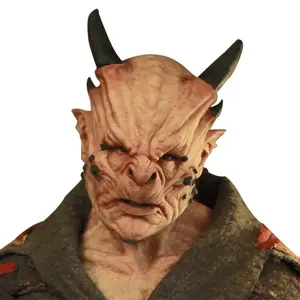 Halloween World of Warcraft Horror Mask Bull Demon Headgear Horns Prank Half-Beast Latex Performance Headgear