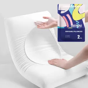 2pcs White Disposable Pillowcases, Universal Fit, Non-Woven Polyester Blend, Machine Washable,Breathable,Pillow Core Not Included