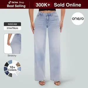 Magic Mid-low Rise Baggy Jeans Stretchy Wide Leg for Women Distressed Pants Womenswear Bottom 8001 Lady Basic Minimalist Comfortable Denim Tummy Control Curve Hugging Plus Size Regular Size BBL Spring Fashion Daily Outfits