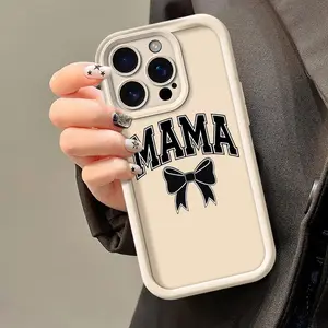 For iPhone 16 15 14 13 12 11 Pro Plus Promax shockproof phone case camera protection phone cover Mama bow