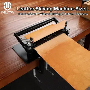 WUTA Leather Skiving Machine-Size L Black Anti-Rust Widened Skiving Uniform Thickness 304 Stainless Steel Dual-Bearing 304 Rollers for 8oz Leather Veg-Tan 1.5-3mm Finish
