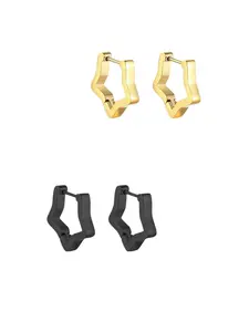 Star Design Hoop Earrings, Fashionable Earrings for Women & Men, Trendy All-match & Exquisite Jewelry for Birthday Gift