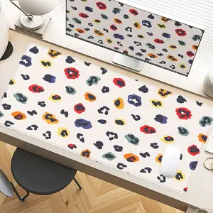 Abstract Leopard Colorful Desk Pad Gaming Mousepad XXL Mouse Pad For Laptop Desk Mouse Pad Extra Large With Non-Slip Rubber Base Stitched Edges Surface For PC Gamers Office Workers & Home Use Christmas Birthday Gift Idea