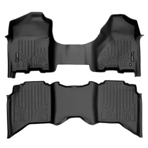 SMARTLINER 2 Rows Custom Fit Floor Liners Compatible with 2013 - 2018 Ram 1500 Crew Cab (Gasoline | Carpet | No 4x4 Shifter |No PTO Kit | Over The Hump Coverage | 1st Row Bench Seats)