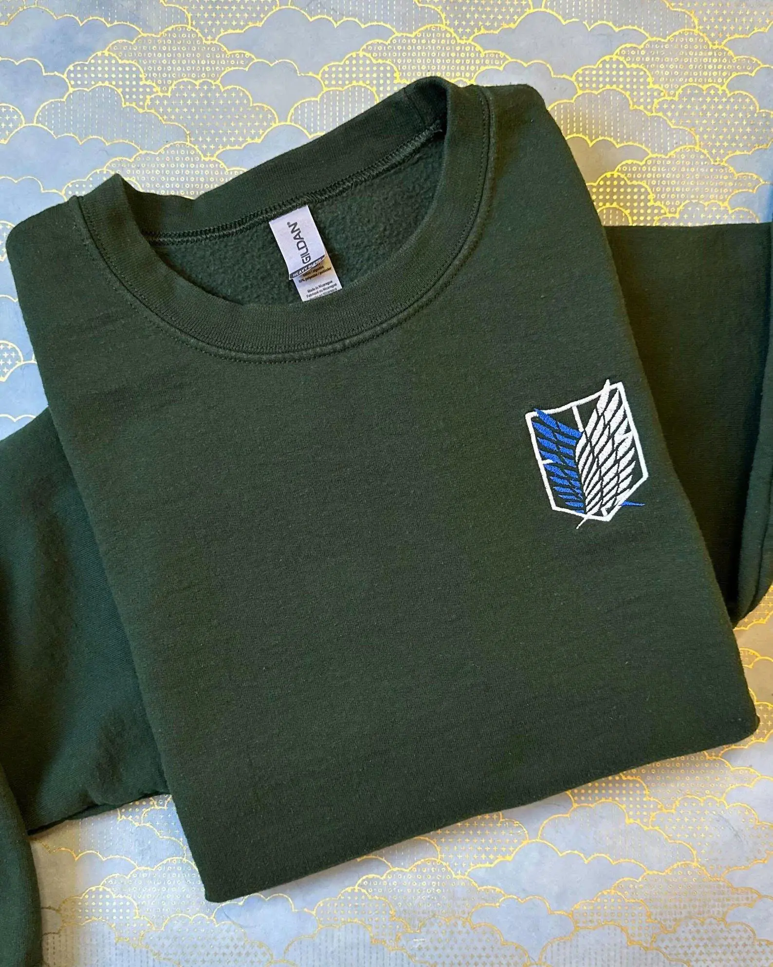 Attack on Titan Hoodie for Women, Embroidered Long Sleeve Pullover Sweatshirt, Casual Loose Fit Cotton-Polyester Top, Fabric