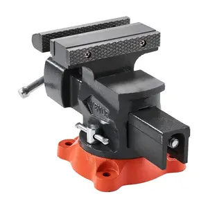 VEVOR Bench Vise, 5 Jaw Width, 5 Max Jaw Opening Multipurpose Vise with 360 Swivel Locking Base, 2.8 Throat Depth, Heavy Duty Ductile Iron Workbench Vise with Anvil, for ClampingRound Pipes