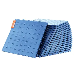VEVOR Garage Tiles Interlocking,  12 x 12 x 0.53 inch 50 Pack Garage Floor Covering Tiles, Non-Slip Double-Sided Texture Garage Flooring Tiles, for Garages, Basements, Repair Shops, Blue