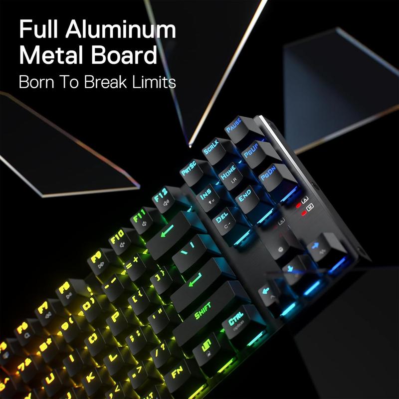 K660RGB-PRO (K556 TKL)  Gaming Keyboard, 80% 87  BT/2.4Ghz Tri-Mode Aluminum Mechanical Keyboard w/ Function , Hot-Swap Sockets & Noise Absorbing Form, Red