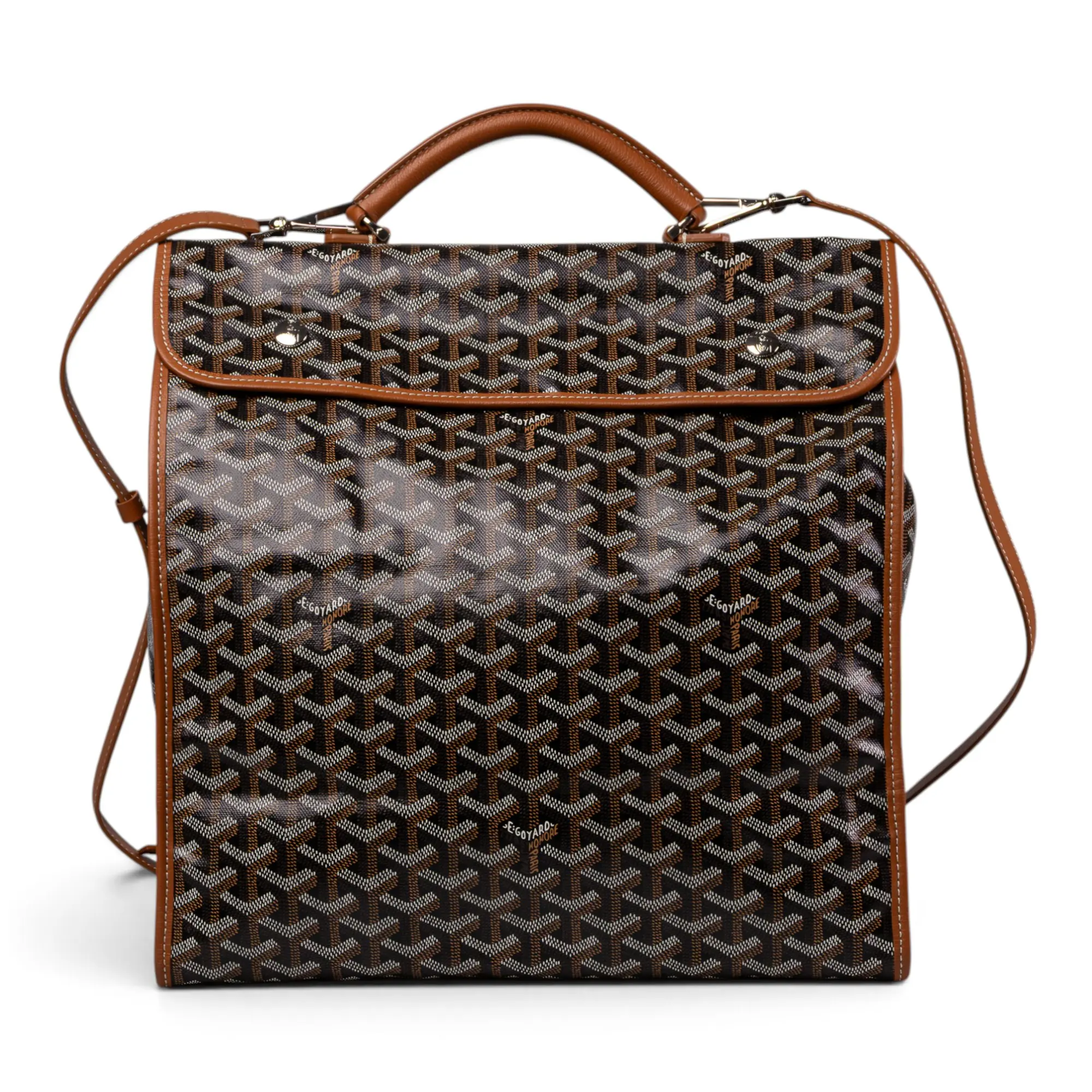 Pre-owned Goyard Goyardine Backpacks Saint Leger Ba Black Brown R26073965