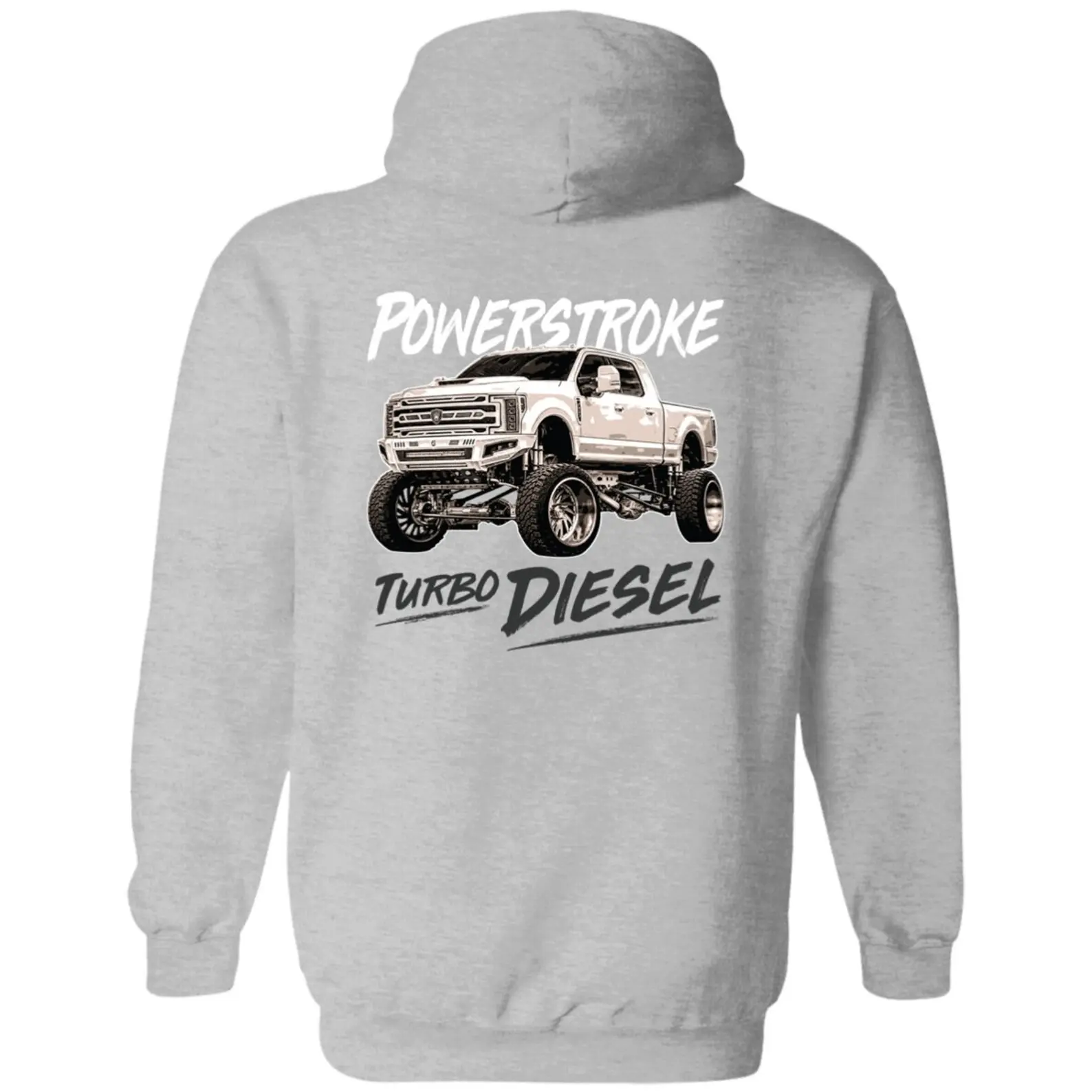 Powerstroke Turbo Diesel Ford F-250 Truck Graphic T-shirt Sweatshirt Hoodie 2 Sided Gift for Car Lovers Streetwear Tee