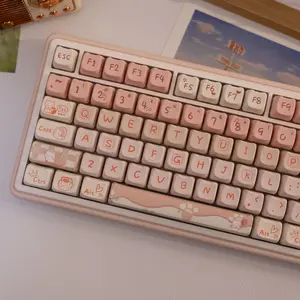 142 Key Party Cat Keycaps, Pbt Material, Dye Sublimation, Mao Profile Design, Compatible with Mx Switches, Fits Keyboard Models 61-108