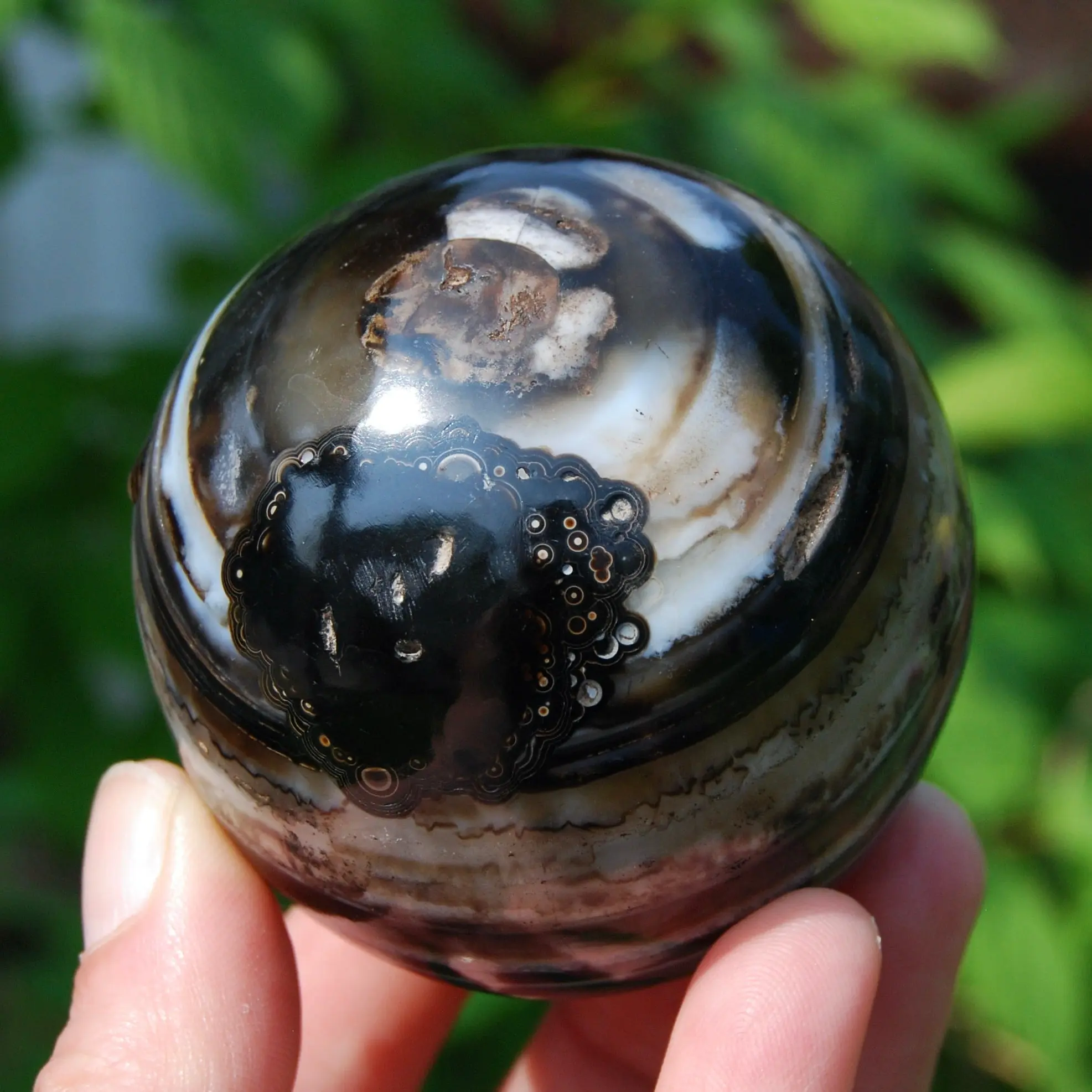 2.6in 368g Sulemani Agate Crystal Sphere, India