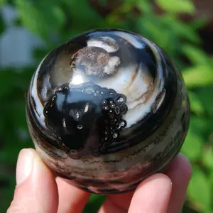 2.6in 368g Sulemani Agate Crystal Sphere, India