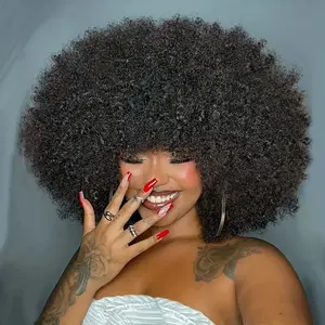 2025 Wholesale Arrivals Arrivals8 inch Afro Wig 8 inch Short Kinky Curly Human Hair Wigs Natural Curly Human Hair Wigs for Women Natural Black Afro Curly Human Hair Pixie None Lace Front Wigs Halloween Party Music Festival