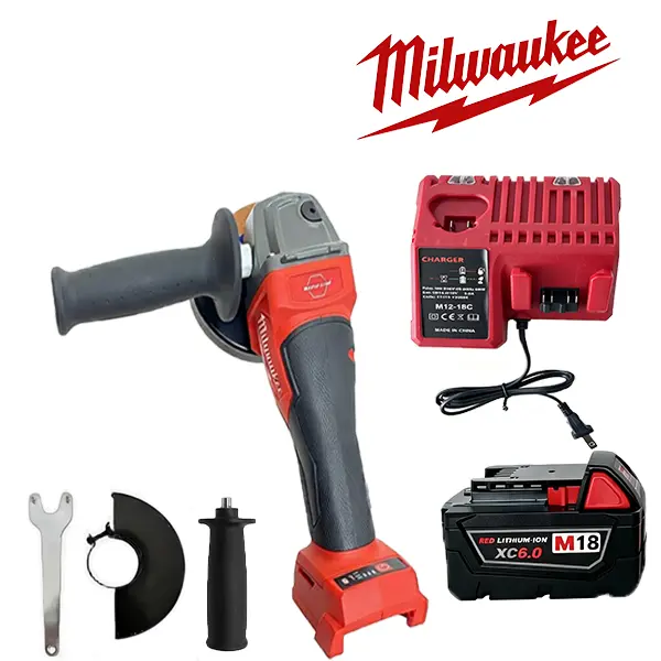 Milwaukee 2880-20 Brushless Angle Grinder 4-1/2" 5" Cordless Metal Cutting Tool with 8,500 RPM, RAPIDSTOP Brake and Paddle Switch for Automotive Repair, Metal Fabrication, Garage Workshop and Construction Projects