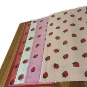 Korean Paper in Various Colors with Strawberry Design for Creative Projects