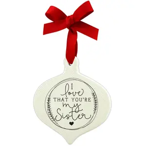 LCP  Doodle Sister Ribbon Hang Christmas Ornament