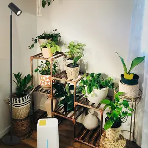 SAVEYOUR Full Spectrum Grow Light Stand for Indoor Plants, 20W COB Plant Light Bulb Floor Growth Lamp, 6 Level Height Adjustable, 4/8/12H Auto Timer LED Floor Lamp for Large Plant Seedling Indoor Growing