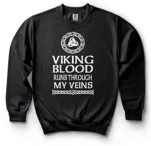 Viking Blood Sweatshirt Viking Symbol Sweater Odin Symbol Hooded Sweatshirt Gift For Boyfriend Gift For Brother