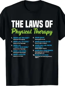 PTA Laws Of Physical Therapy Assistant Physical Therapist T-Shirt | , Short-Sleeved, Crew Neck, All-Season, Vintage Style, Regular Fit, Drawing Pattern, Suitable for Adults
