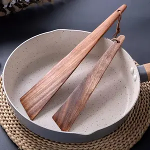 2pcs Outdoor Wooden Spatula Set, Non-Stick Triangular Design, Durable & Eco-Friendly, Ideal for Camping & Everyday Use