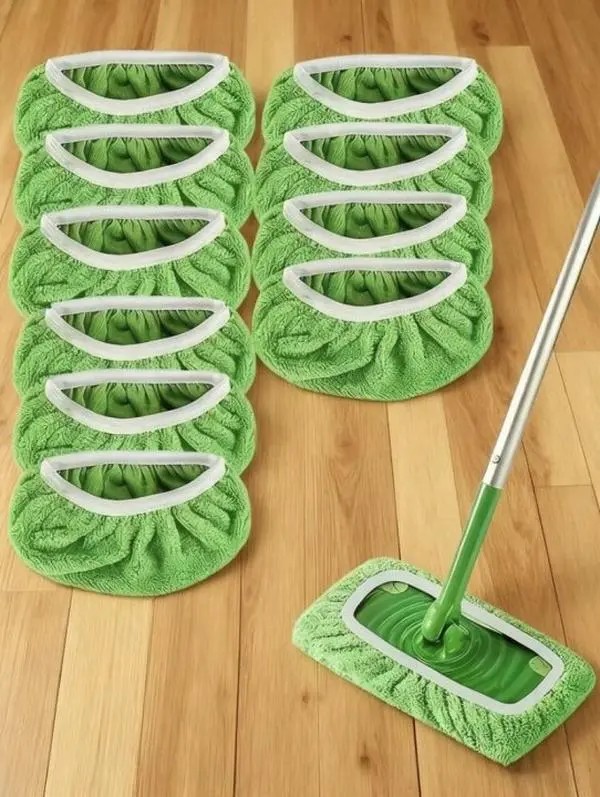 10pcs Microfiber Cloth Pad Set for Flat Sweep, 10×4.5in Washable Reusable Multifunctional Water Absorbent Accessory, Compatible with Swiffer Sweeper, Wet/Dry Mop Refills for Vinyl, Wooden Floors, Floor Clean