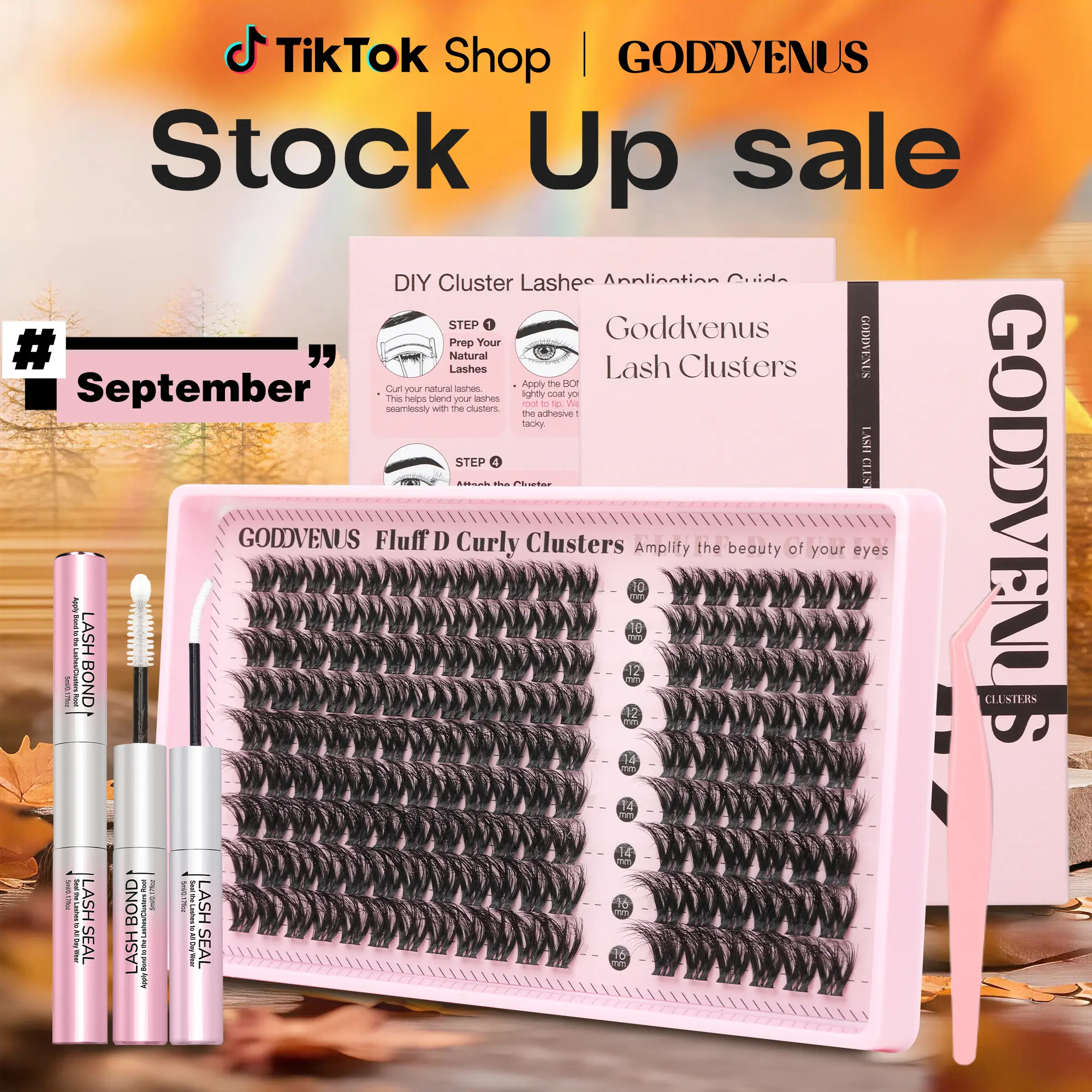 Goddvenus Filter Lash Clusters Russian Volume D Curl Wispy Eyelash Clusters for Big-Eye Filter Effect, Rich & Glamorous Fluffy Individual Lashes 10-16mm, DIY Cluster Eyelash Extensions That Still Feel Lightweight