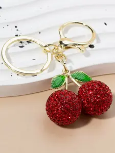 Small and unique sweet style sparkling cherry shaped accessories, retro light luxury exquisite fashion hanging accessories, convenient and easy to carry, can be used as bag hanging accessories, keychains, etc,