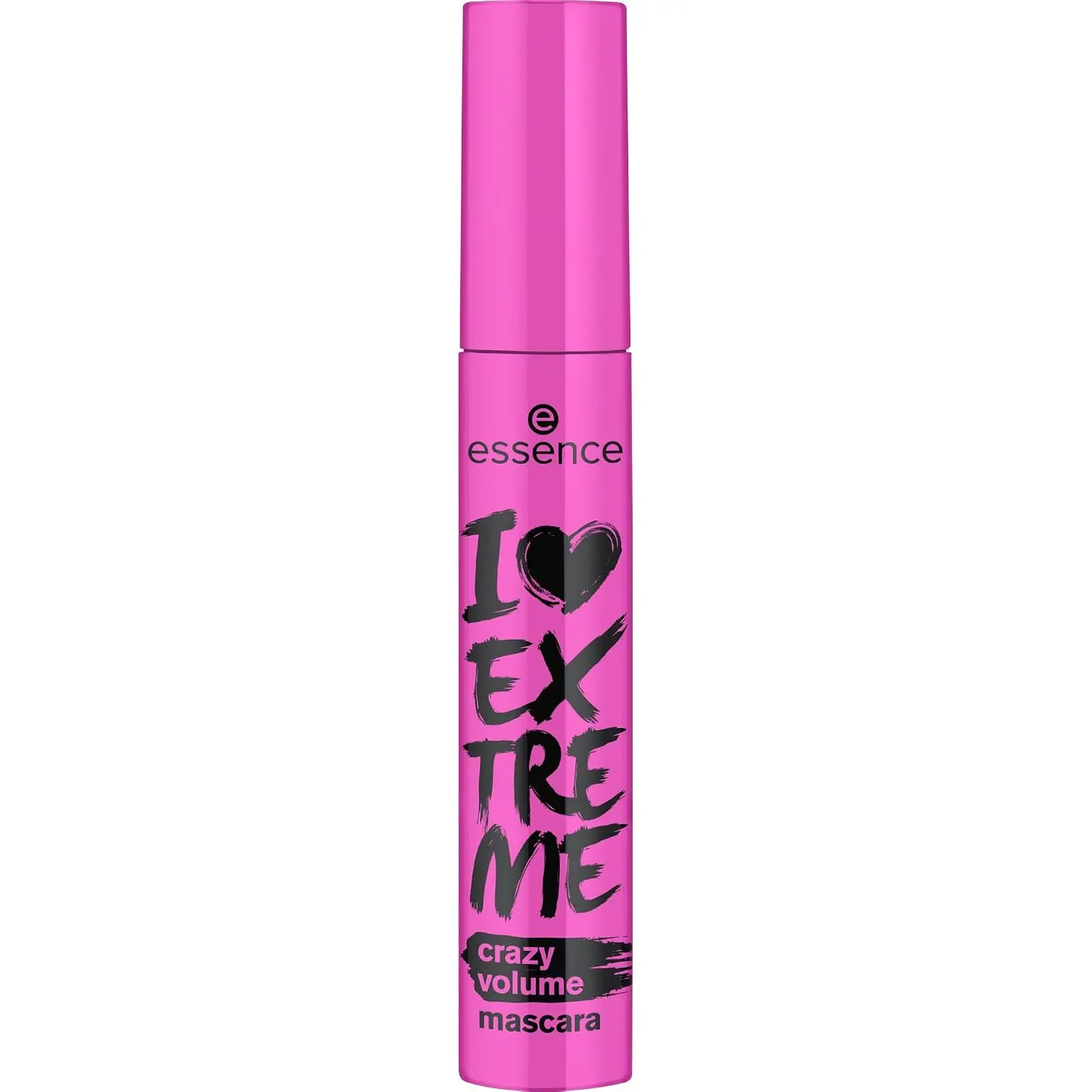 essence I Love Extreme Crazy Volume Mascara, Ultra Black Mascara for Thick, Long Lashes, Volumizing & Lengthening, Fiber Brush, Flake-Free, Vegan, Cruelty-Free, Paraben-Free