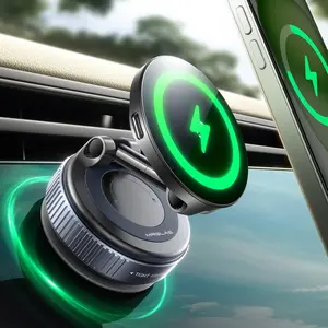 2026 Upgraded MagSafe Wireless Car Mount for iPhone, 15W Fast Charging, Strong Magnetic Suction Hands-Free Holder Compatible with iPhone 17,16,15,14,13,12 Pro Max (Blush Pink) summervibes☀️