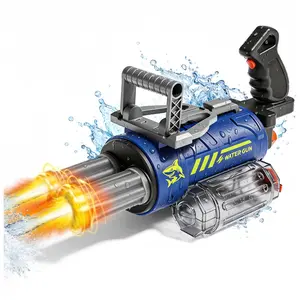 Ai Electric water guns for adults and children, voice-controlled automatic water guns, 26-30 foot long-range Gatling guns with LED lights, water spray guns for summer outdoor pool use, suitable for children aged 5 and up.