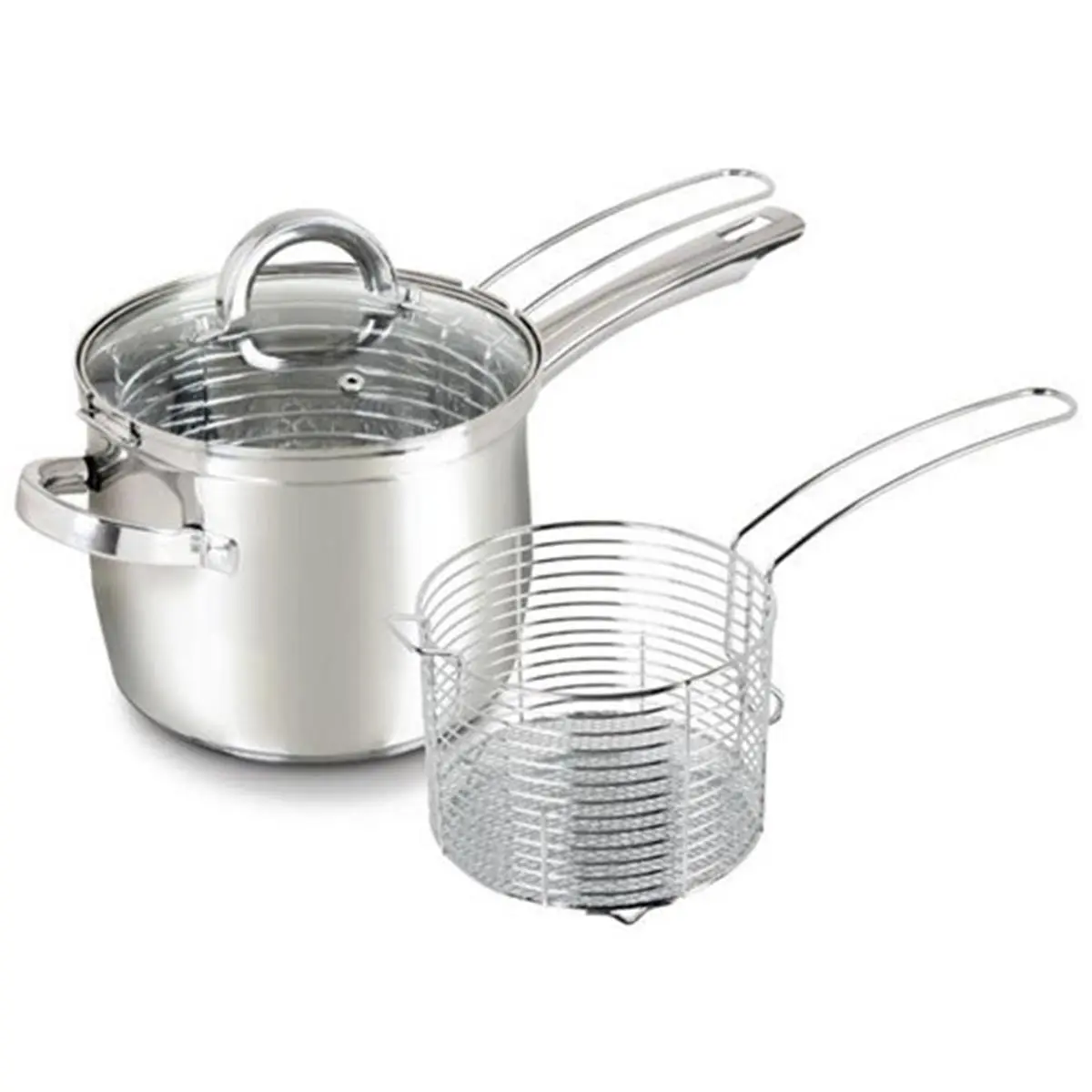 Oster Sangerfield 3-Piece Deep Fryer Set with Handles & Oil Drain Hook, Ideal for Frying Small Batches, Boiling, and Cooking Medium Batches