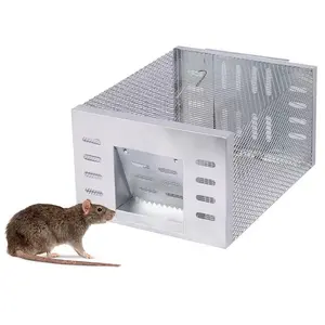 Efficient Automatic Mousetrap with Double-Opening One-Way Door Design Sturdy Net Cage Large Capacity for Indoor & Outdoor Use