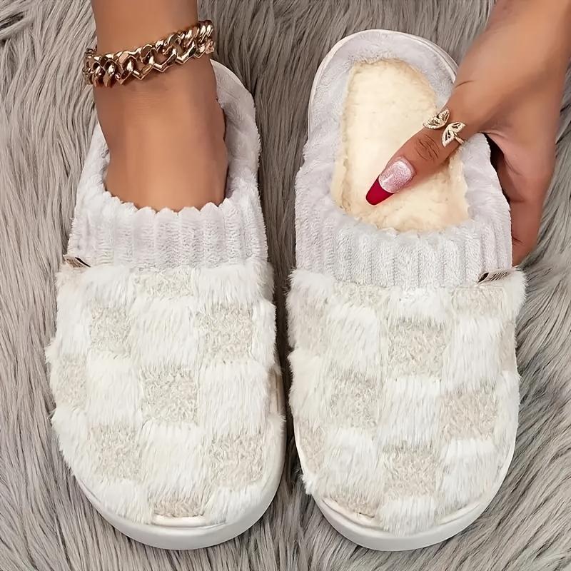 Women's Fuzzy Memory Foam Slippers Warm Cotton Soft Lightweight House Indoor Shoes Fur