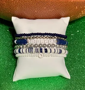 Cowboys Inspired Heishi Stackable Bracelets set or Stanley Cup Accessory Set (Letter beads are now round)