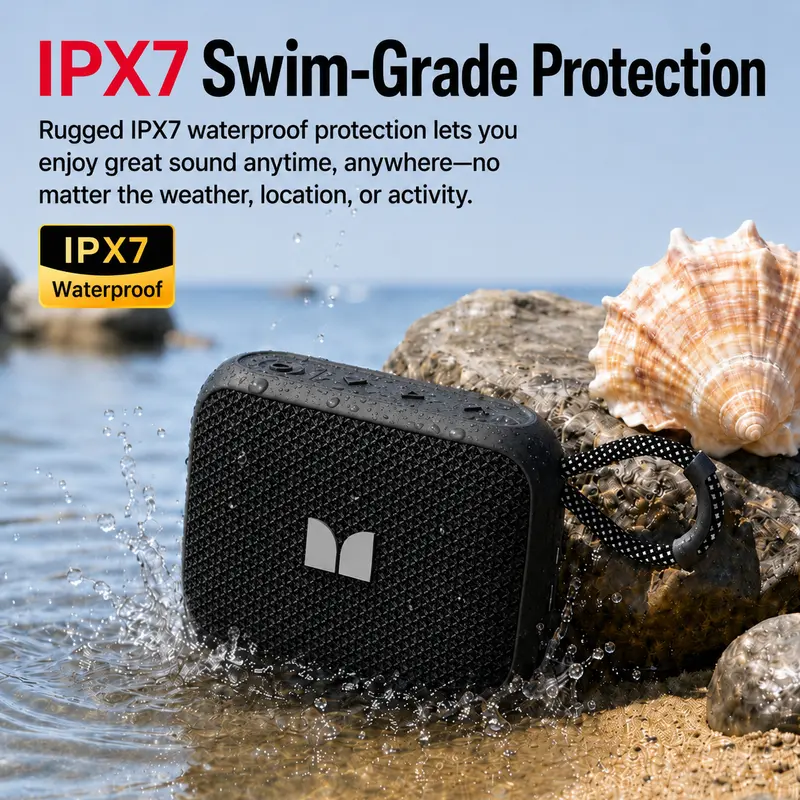 Monster S520 Compact Portable Wireless Bluetooth Speaker - Deep Bass Audio Device with IPX7 Waterproof, Bluetooth 6.0, 16H Playtime, TWS Stereo Pairing, Hands-Free Calls, Sound Upgrade for Beach, Camping (Audio, Mini Instant, Modern) Monster S520 Compact Portable Wireless Bluetooth Speaker - Deep Bass Audio Device with IPX7 Waterproof, Bluetooth 6.0, 16H Playtime, TWS Stereo Pairing, Hands-Free Calls, Sound Upgrade for Beach, Camping (Audio, Mini Instant, Modern)