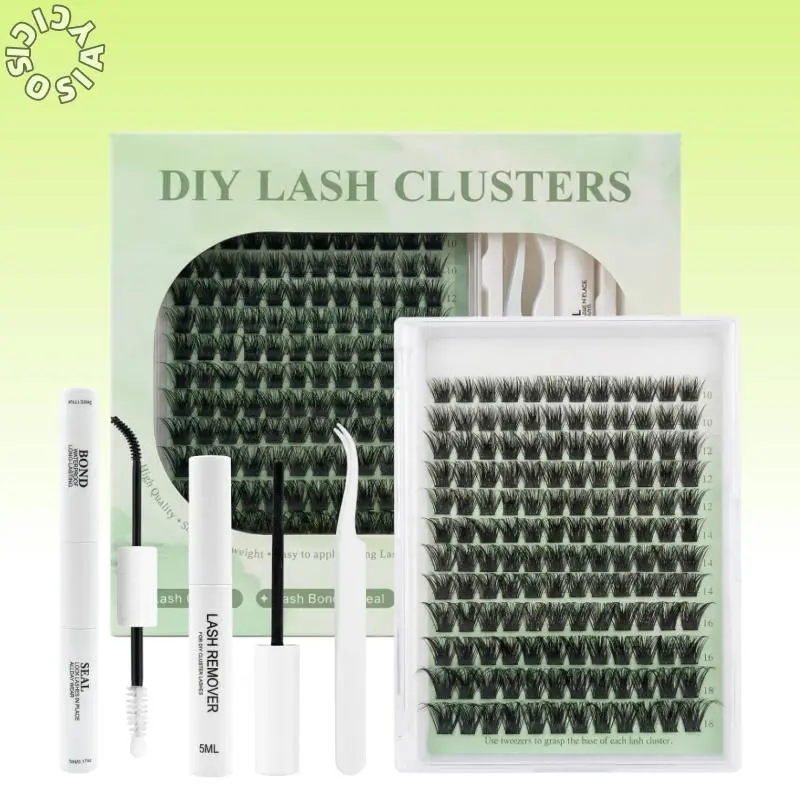 SOSIAYCICI DIY Eyelash Clusters Kit - Soft Fluffy Dense Long-Lasting Flase Lashes with Waterproof Bond & Seal Remover Tweezers for Beginners Easy-to-Apply At Home Eyelash Set Makeup Cosmetics Flawless