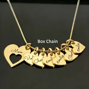 AS198 Meaningful Personalized Hearts  Family Name Multiple Heart Names Necklace, Birthday,Family Keepsake Necklace Family Names Mom's Day Gift For Mother's Day