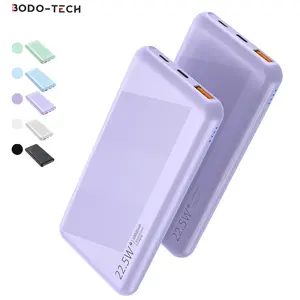 Bodo-Tech Portable 22.5W Fast Charging Power Bank 10000mAh External Battery Charger for Smartphones Tablets USB-A USB-C Micro Ultra-Thin QC3.0 PowerBank for Samsung,Andriod Phone Lightweight Rechargeable Purple