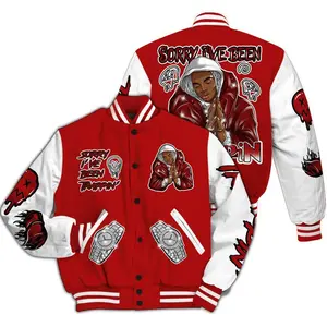 Trappin Varsity Jacket Unisex, All Over Print Streetwear Style, Trendy Bomber Coat, Sneaker Match Gift Idea