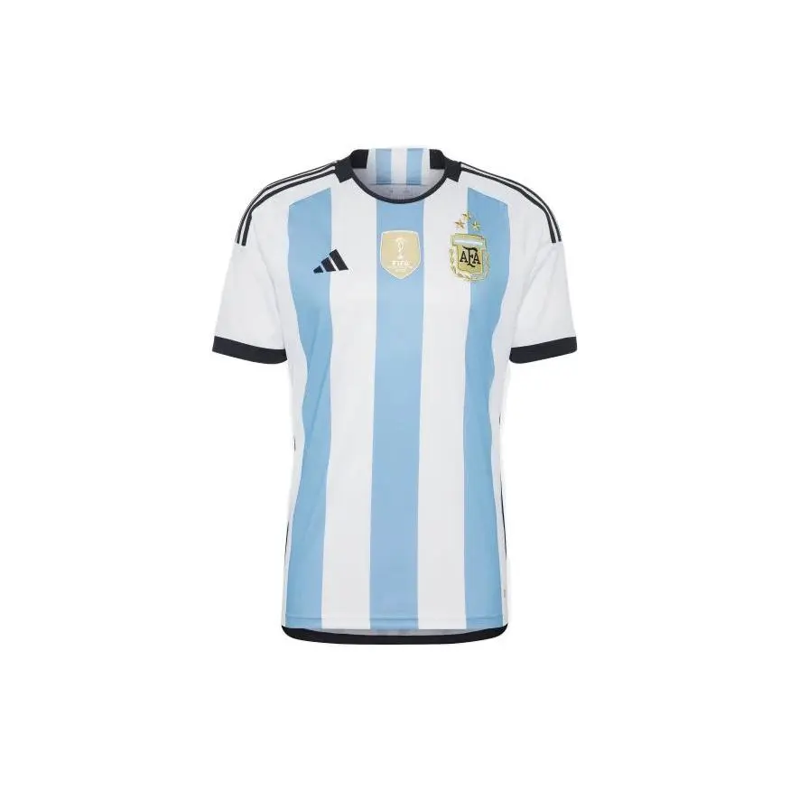 Adidas Argentina 23 Messi Winners Home Replica Jersey White Light Blue Men's IB3597