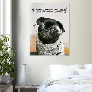 Procrastination Level: Expert Poster | Funny Poster | Dog Lover | Gift Ideas