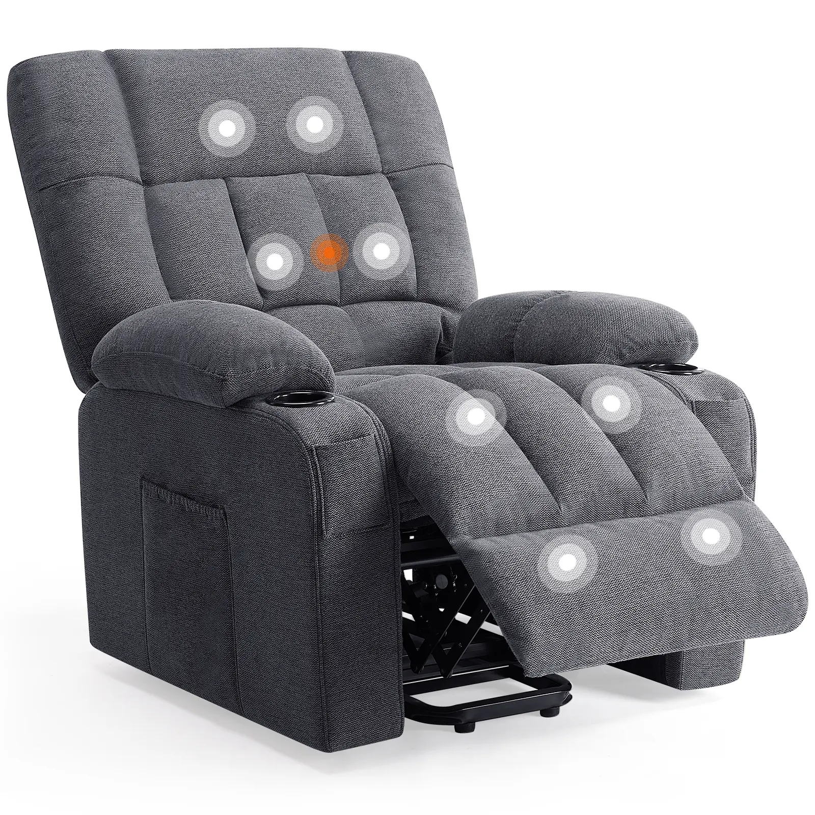Sweet Furniture S Electric Power Lift Recliner Chair - Heated Vibrating Massage Chair with Lumbar Support, Adjustable Ergonomic Design, Body-Friendly Indoor Home Theater Seating, Back Health Solutions