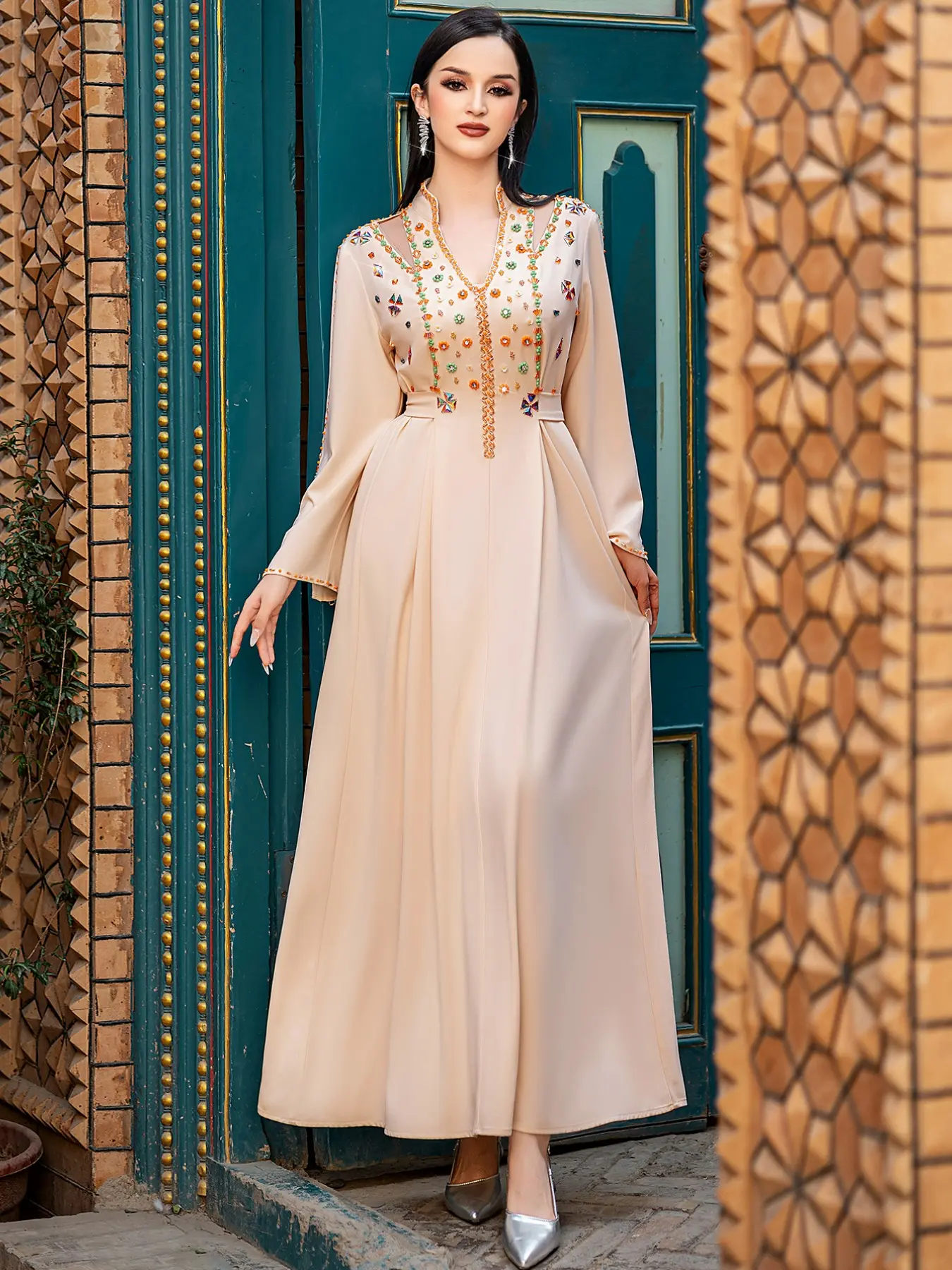 Women's Long Dress with Beaded Details & Sequins, Elegant A-Line Design,  Perfect for Formal Wear Special Occasions, Comfortable Fit - TikTok Shop