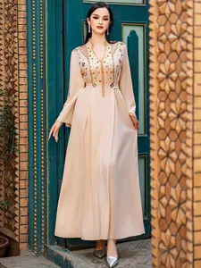 Women's Long Dress with Beaded Details & Sequins, Elegant A-Line Design, Perfect for Formal Wear Special Occasions, Comfortable Fit